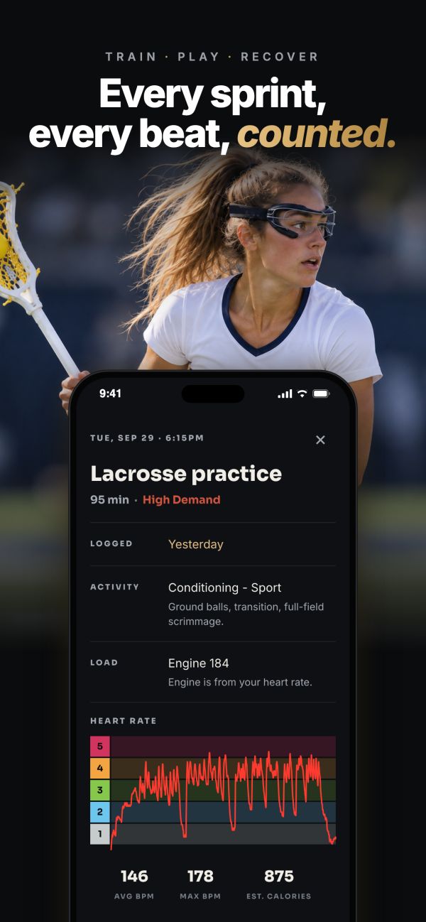 A lacrosse player and her practice summary
