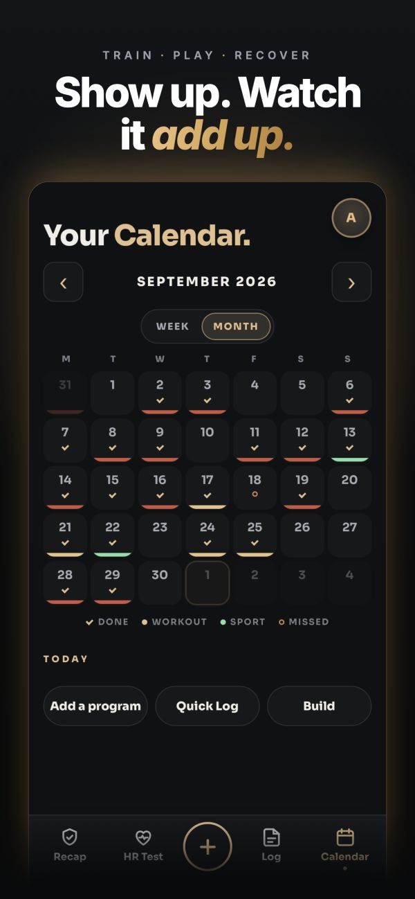 A month of training on the calendar